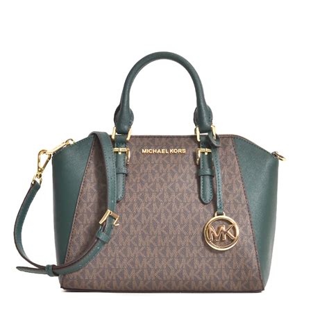 michael kors ciara racing green|MICHAEL Michael Kors Ciara Large TZ Satchel bundled with Jet .